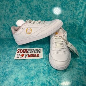 Reebok Club C 85 Cloud White Pink Women’s Retro Leather Low Top Shoes 7.5